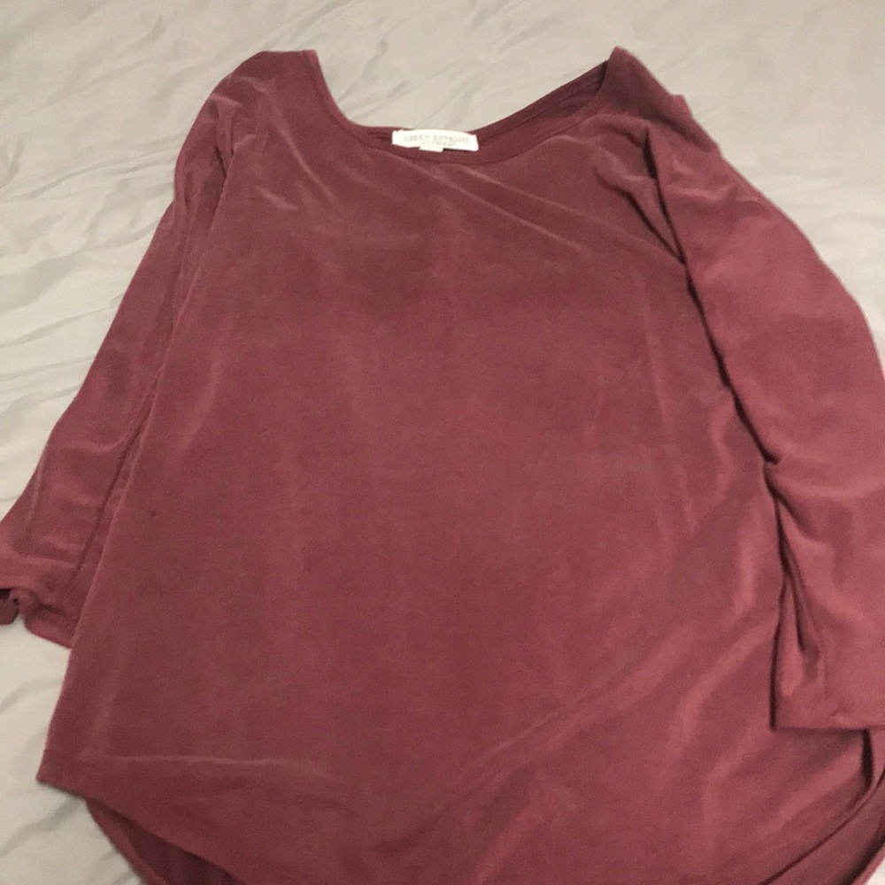 Maroon cold shoulder quarter sleeve